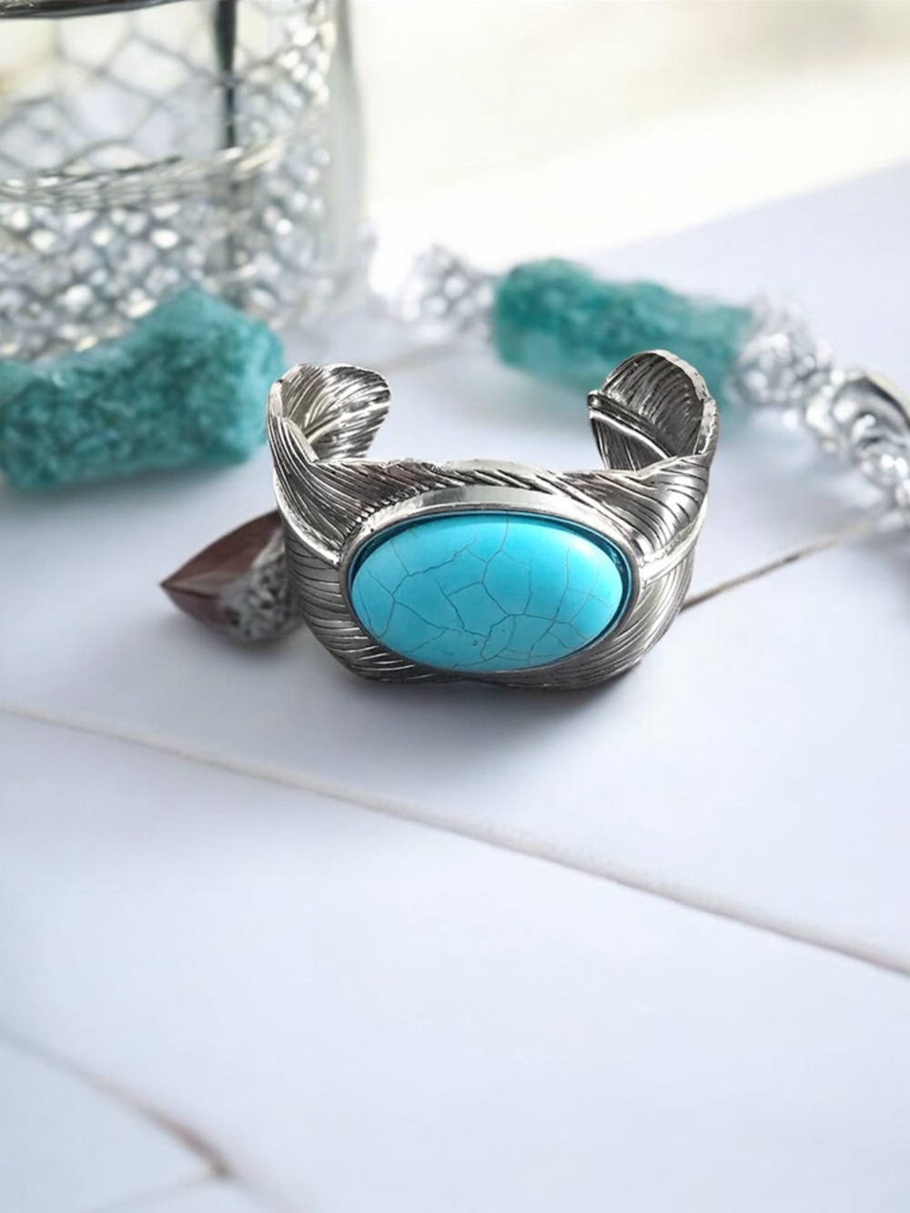 Silver Turquoise Cuff Bracelet